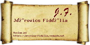 Járovics Fidélia névjegykártya